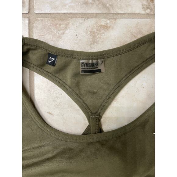 Gymshark NWOT Flex Dry Knit Cutout Workout Set small Olive Green 2 Piece - Picture 10 of 15
